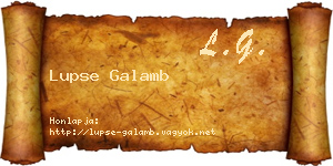 Lupse Galamb névjegykártya